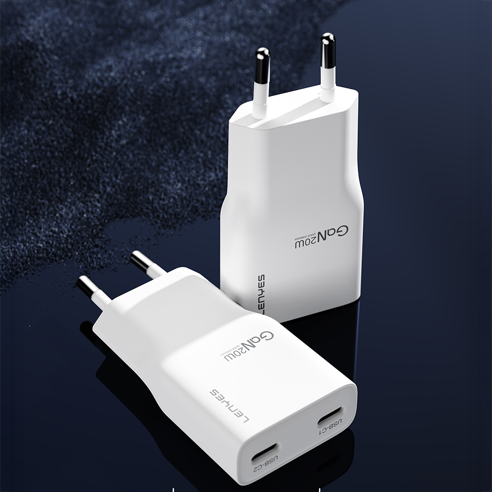 Lenyes LCH15-EU TC-TC Type-C to Type-C GaN Technology PD Fast Charging Charger Set 20W - 3