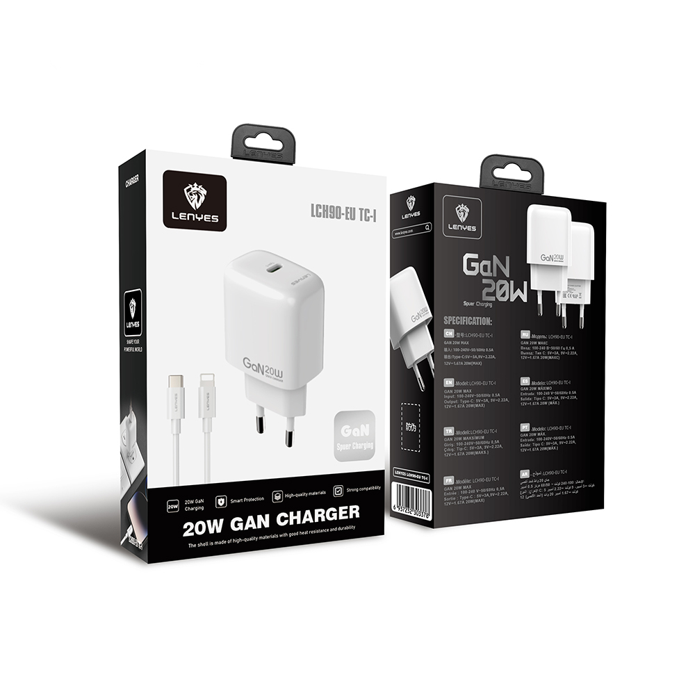 Lenyes LCH90-TC-L Type-C to Lightning GaN Teknolojili PD Hızlı Şarj Özellikli Şarj Seti 20W - 3
