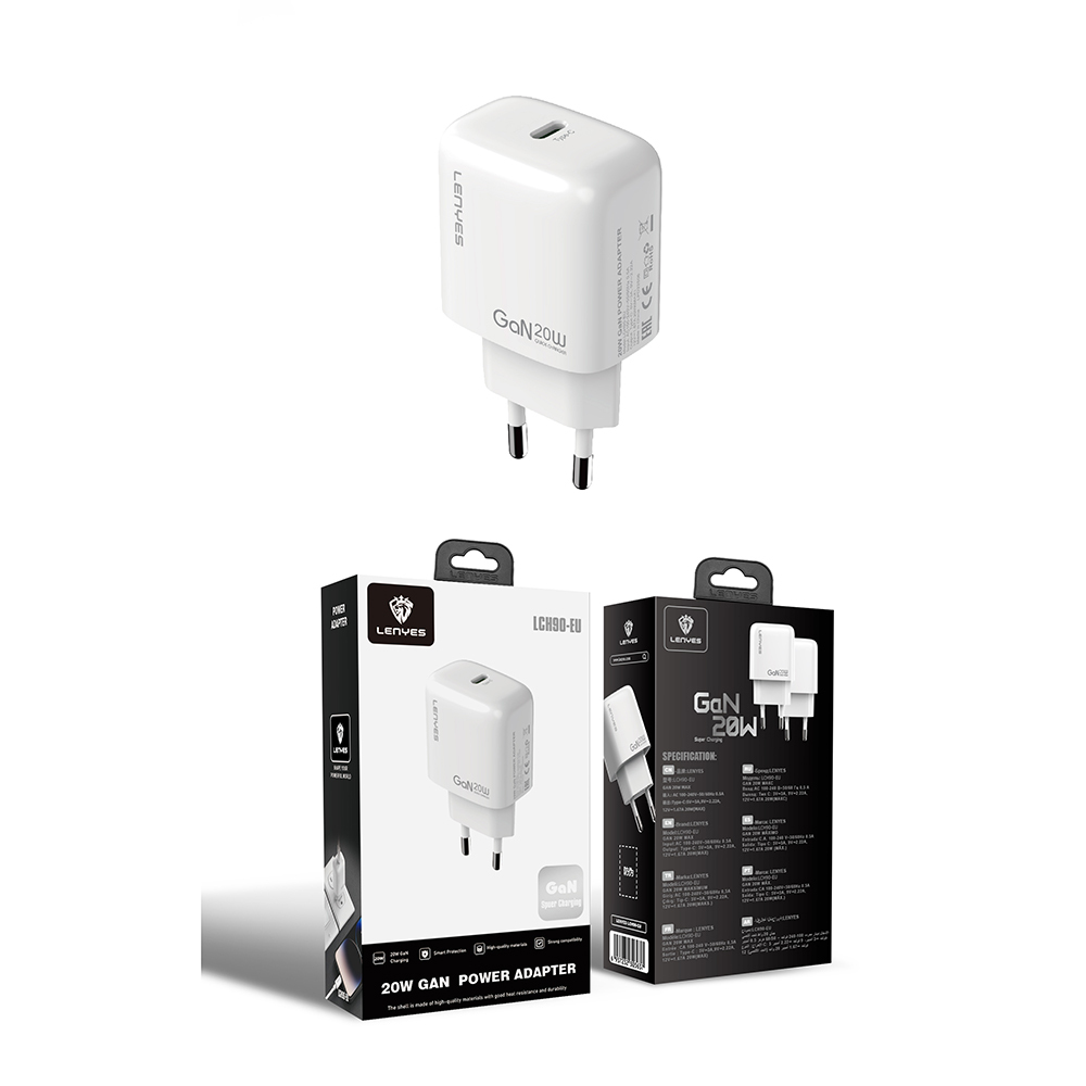 Lenyes LCH90 Type-C GaN Teknolojili PD Hızlı Şarj Özellikli Şarj Başlığı 20W - 8