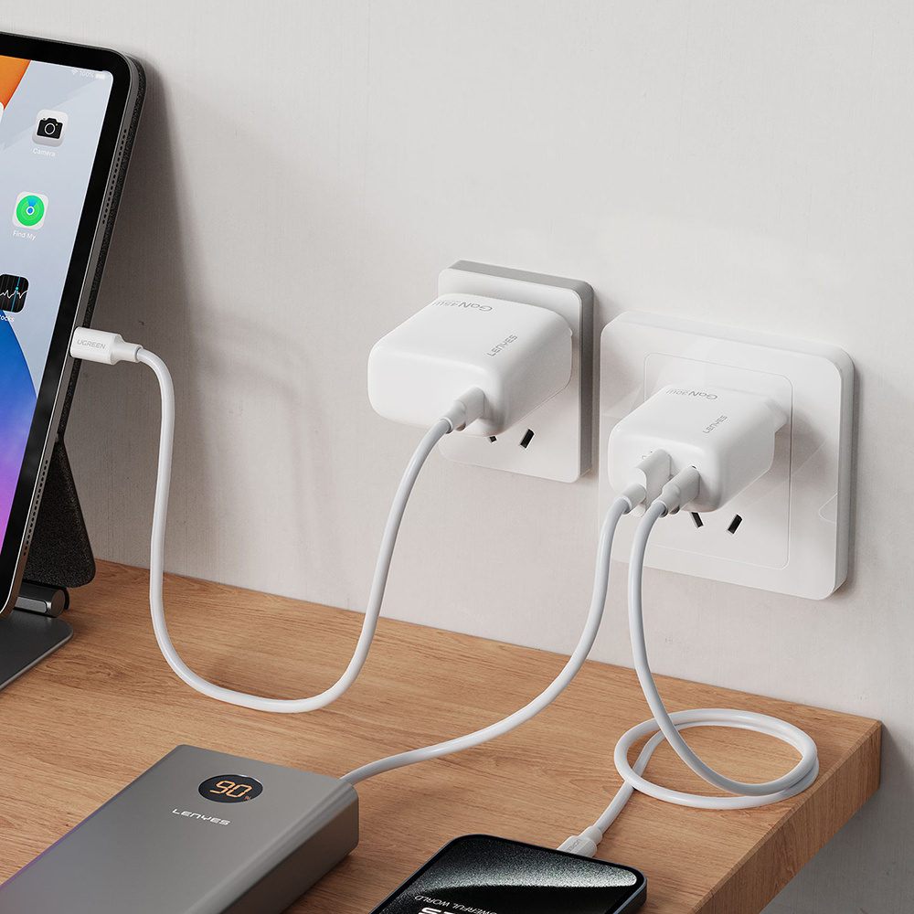 Lenyes LCH91 Type-C and USB GaN Technology PD Fast Charging Feature Charging Head 20W - 7