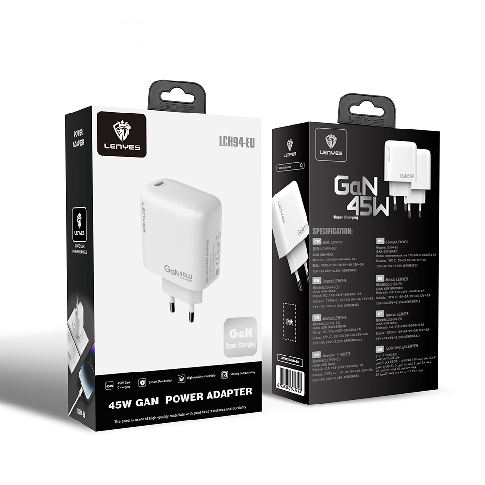 Lenyes LCH94 Type-C GaN Teknolojili PD Hızlı Şarj Özellikli Şarj Başlığı 45W - 9