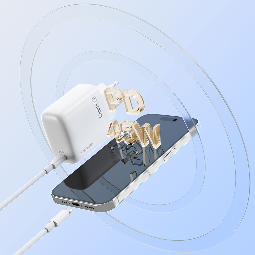 Lenyes LCH94 Type-C GaN Teknolojili PD Hızlı Şarj Özellikli Şarj Başlığı 45W - 4