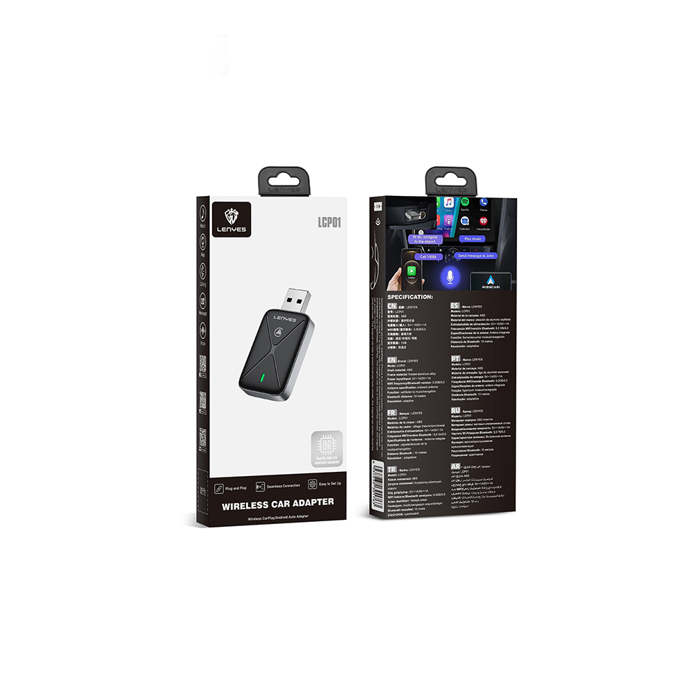 Lenyes LCP01 Android Auto Supported CarPlay USB Bluetooth 5.0 Wireless Transmitter Adapter - 3