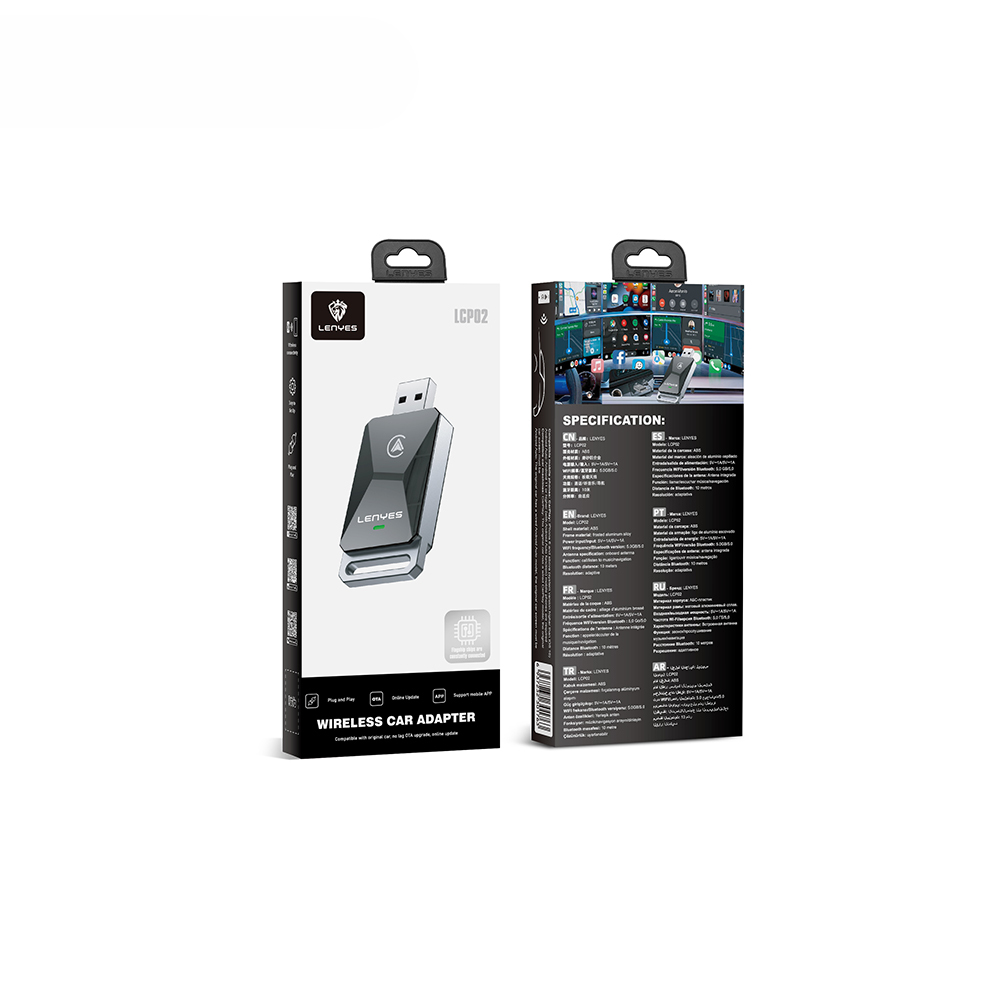Lenyes LCP02 Android Auto Destekli CarPlay USB Bluetooth 5.0 Wireless Transmitter Adaptör - 3
