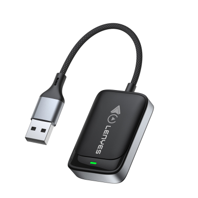 Lenyes LCP03 Android Auto Supported CarPlay USB Bluetooth 5.0 Wireless Transmitter Adapter Black