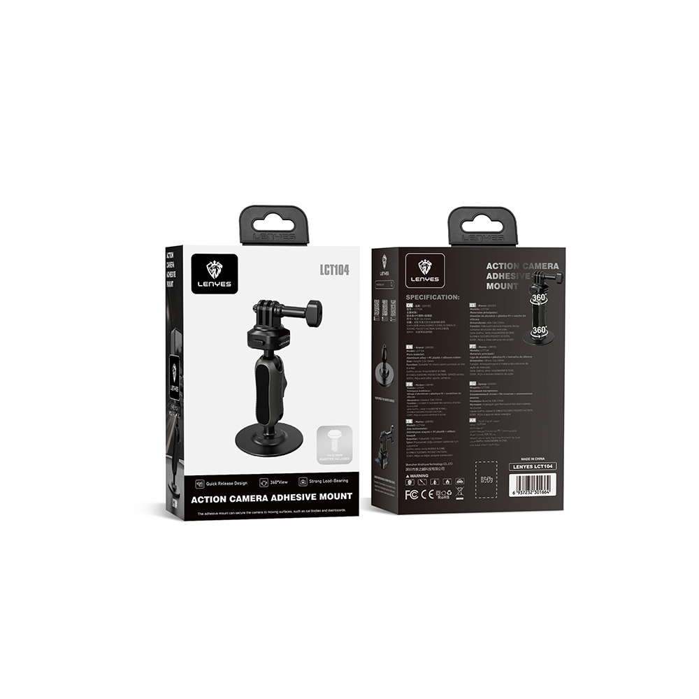 Lenyes LCT104 Telescopic Suction Cup Design Action Camera Holder - 10