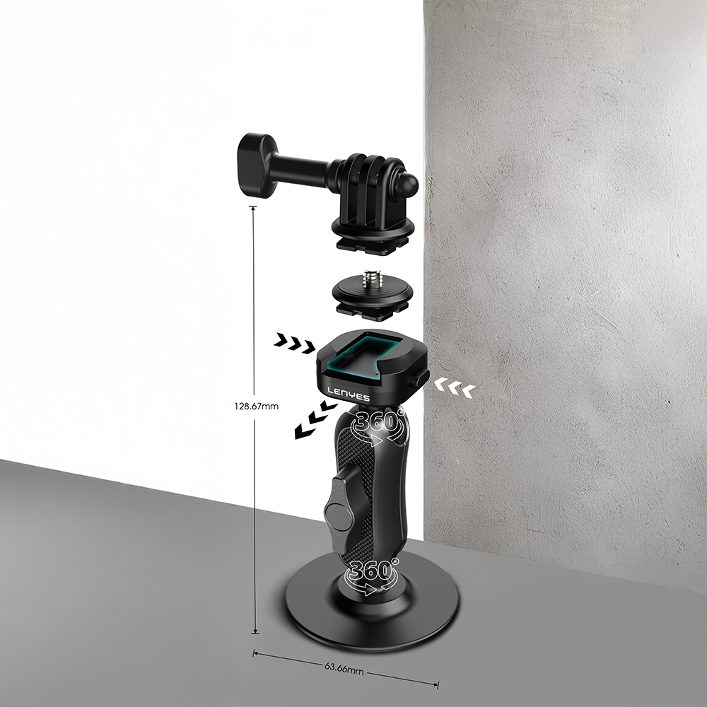 Lenyes LCT104 Telescopic Suction Cup Design Action Camera Holder - 5