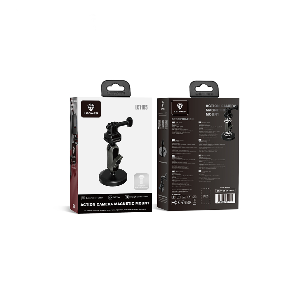 Lenyes LCT105 Telescopic Suction Cup Design Action Camera Holder - 9