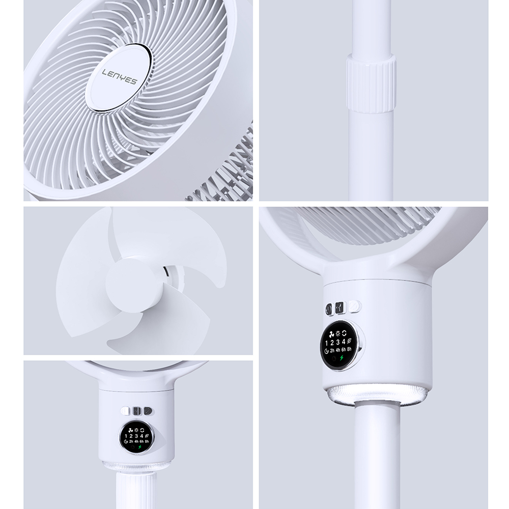 Lenyes LHF10 Digital LED Display 5 Stage Remote Control Extendable Body 10 inch Fan - 5