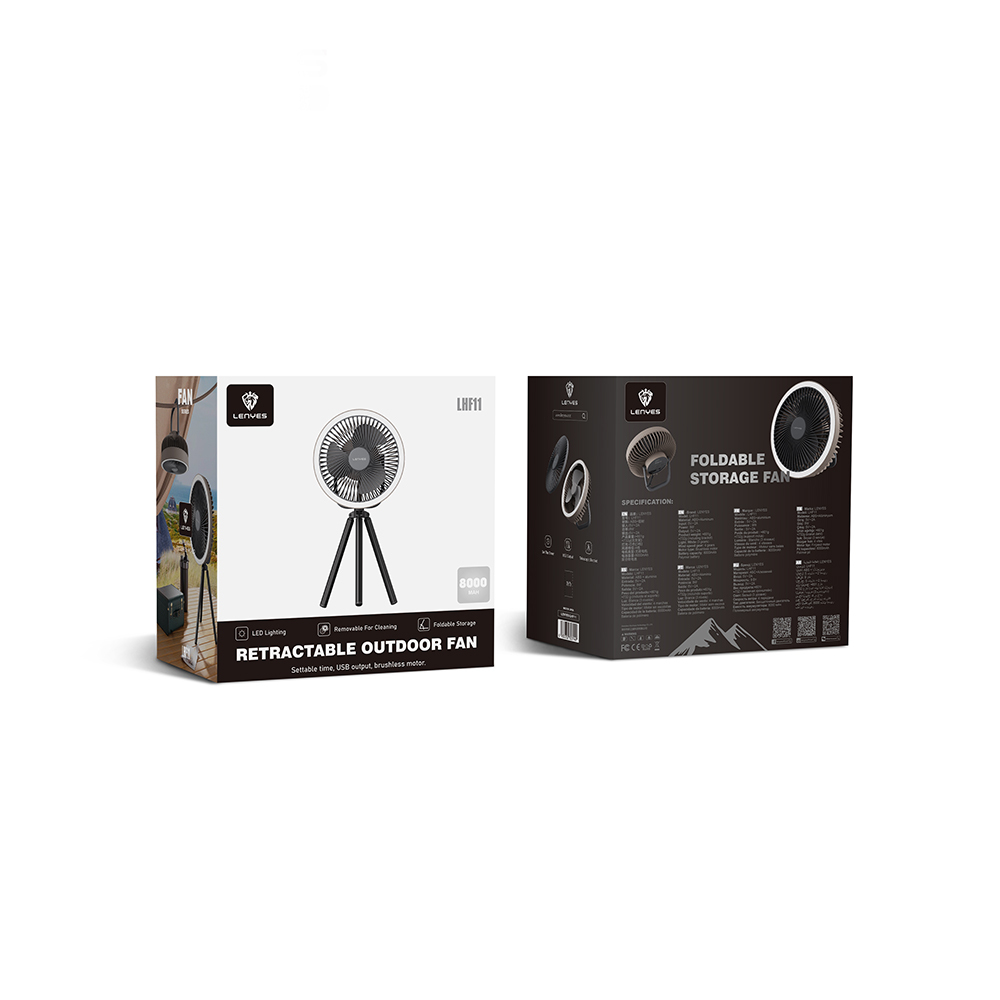 Lenyes LHF11 Led Işıklı 4 Kademeli Çok Fonksiyonlu Soğutucu Fan - 9