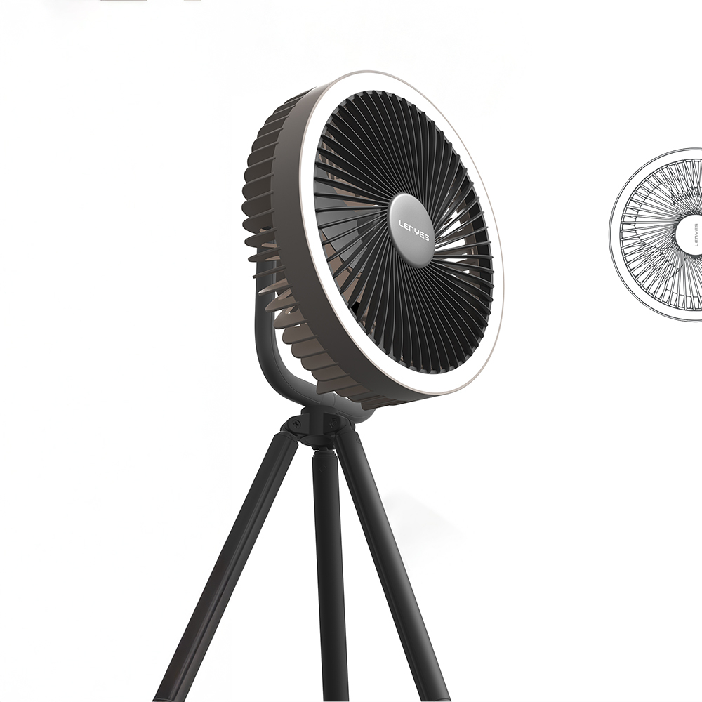 Lenyes LHF11 LED Lighted 4 Stage Multifunctional Cooling Fan - 3