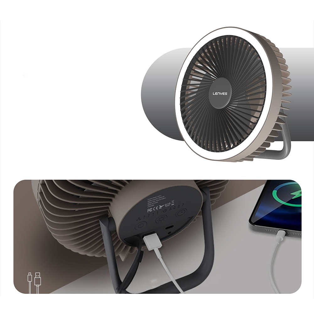 Lenyes LHF11 LED Lighted 4 Stage Multifunctional Cooling Fan - 7