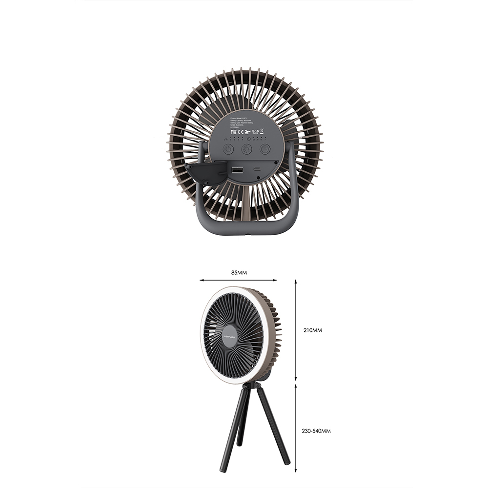 Lenyes LHF11 LED Lighted 4 Stage Multifunctional Cooling Fan - 5