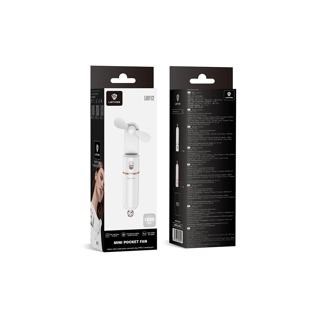 Lenyes LHF12 Powerbank Özellikli 3 Kademeli Portatif Soğutucu El Fanı - 8