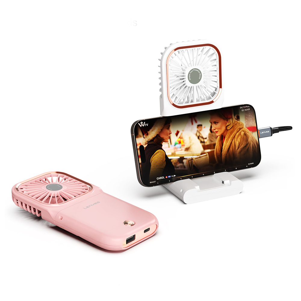 Lenyes LHF13 Powerbank Özellikli Standlı Portatif Soğutucu El Fanı - 6