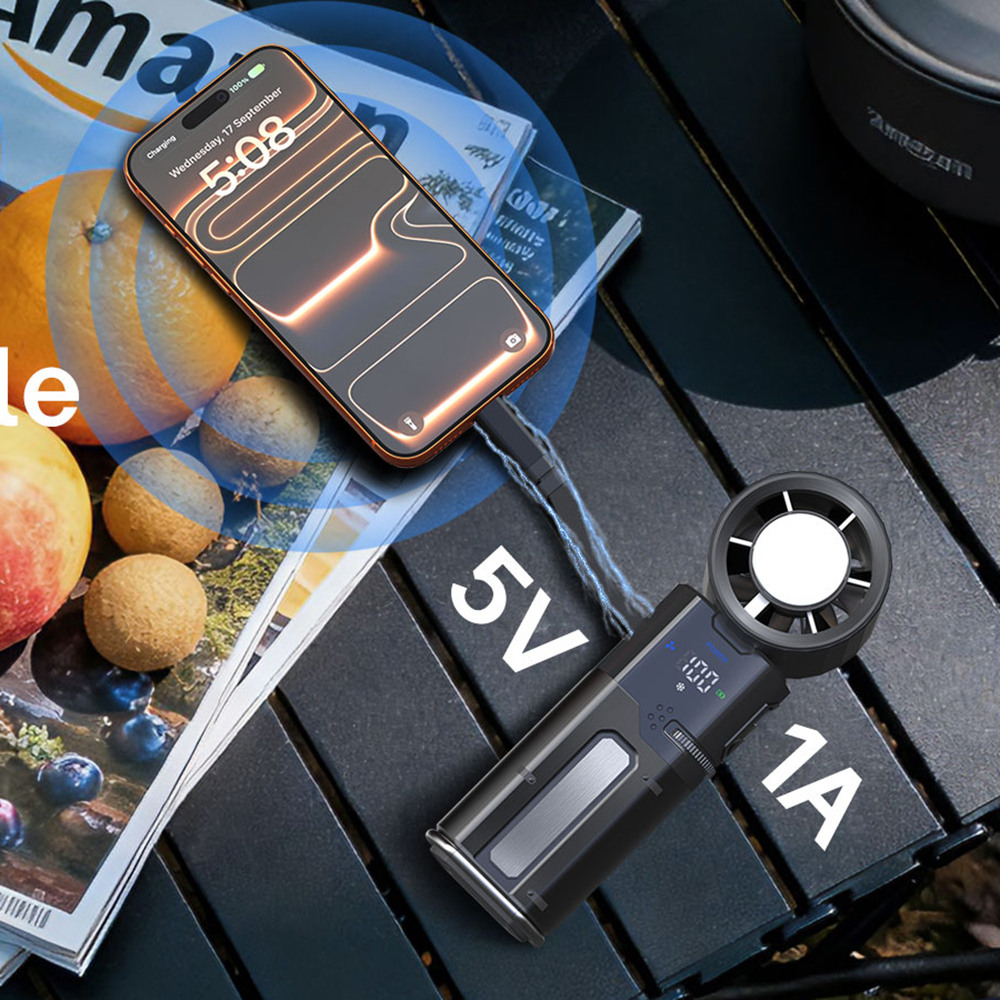 Lenyes LHF14 Dijital LED Göstergeli Buz Kompresli Katlanabilir Portatif Soğutucu El Fanı - 5