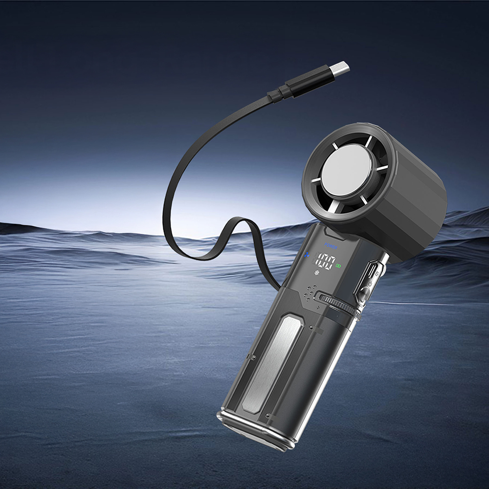 Lenyes LHF14 Dijital LED Göstergeli Buz Kompresli Katlanabilir Portatif Soğutucu El Fanı - 4