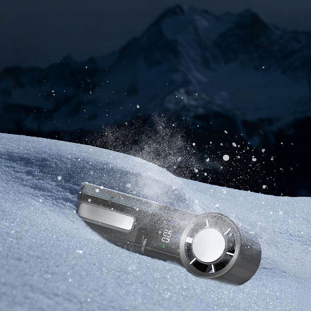 Lenyes LHF14 Dijital LED Göstergeli Buz Kompresli Katlanabilir Portatif Soğutucu El Fanı - 3