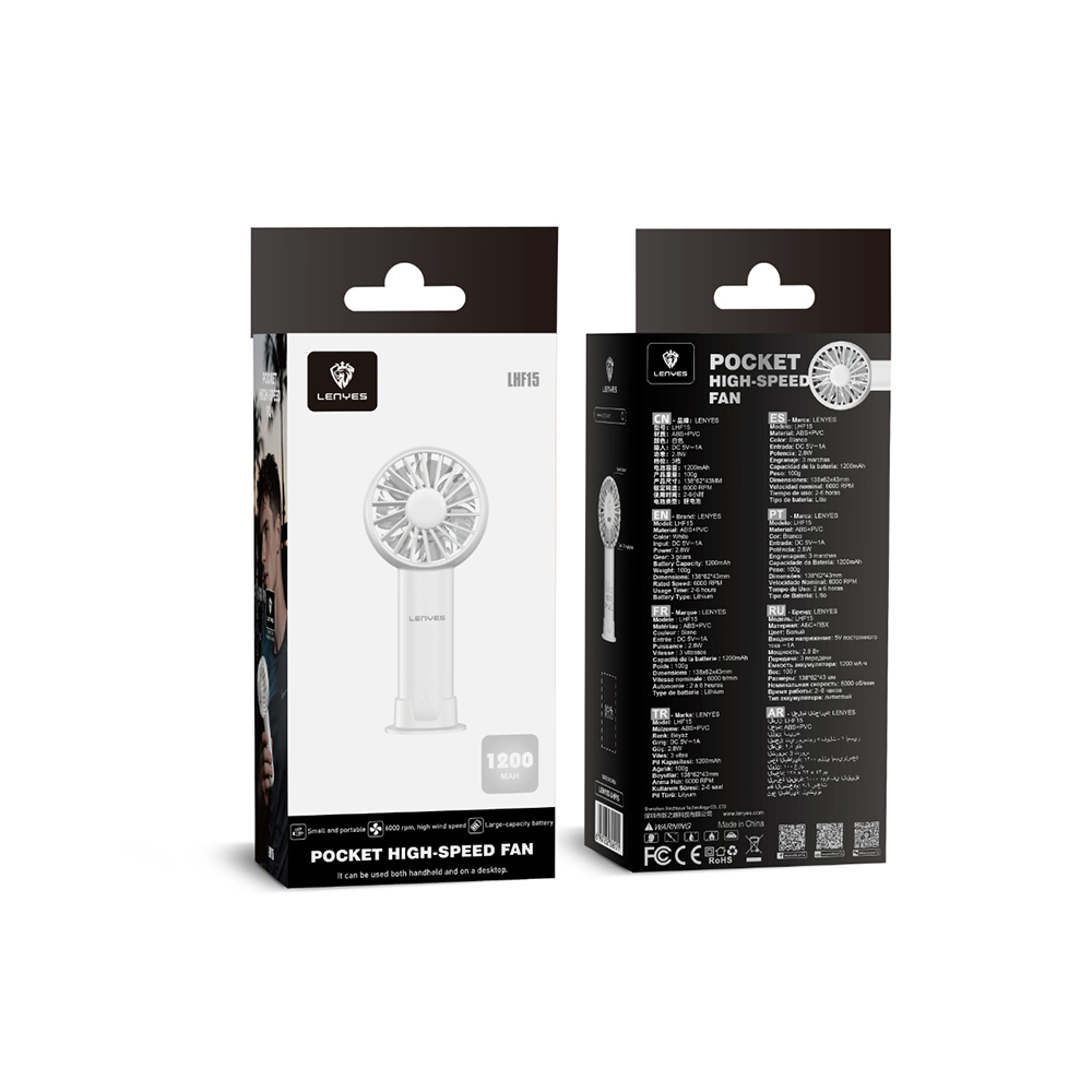 Lenyes LHF15 3 Kademeli Portatif Mini Soğutucu El Fanı - 7