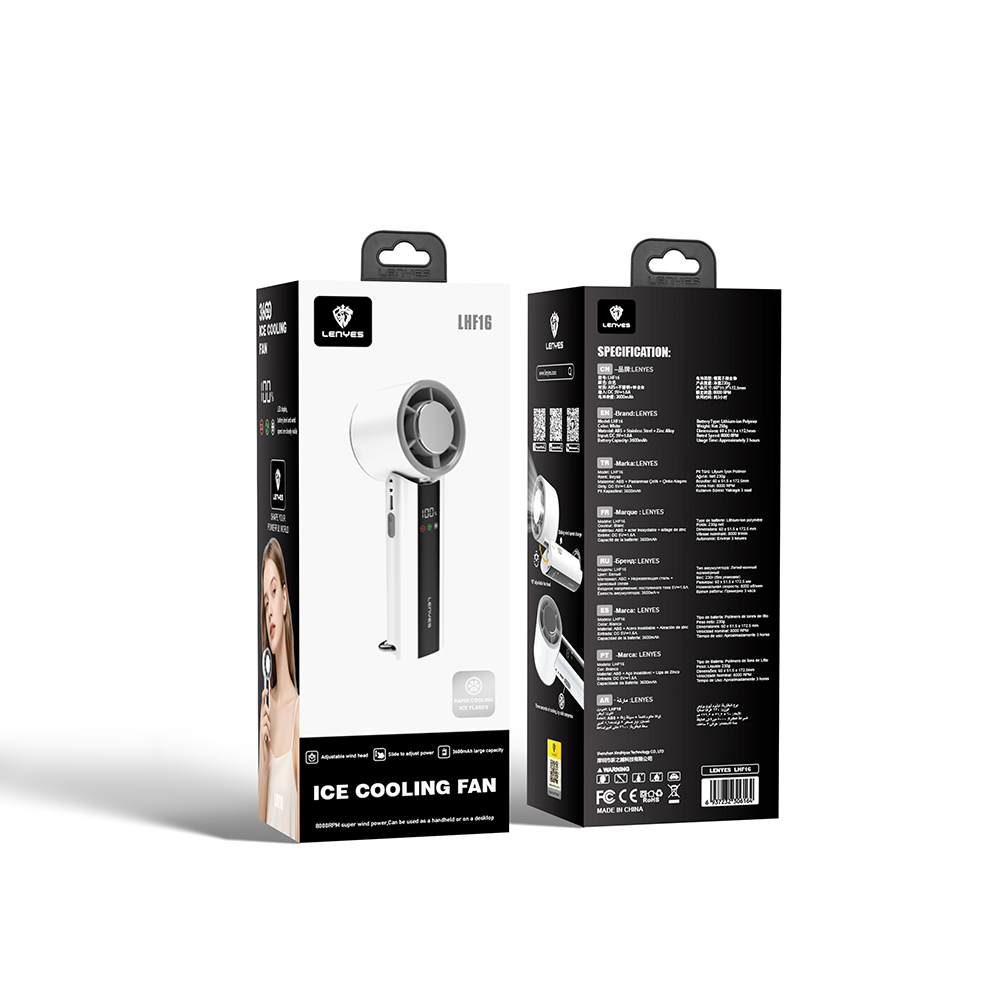 Lenyes LHF16 Dijital LED Göstergeli Buz Kompresli Portatif Soğutucu El Fanı - 6