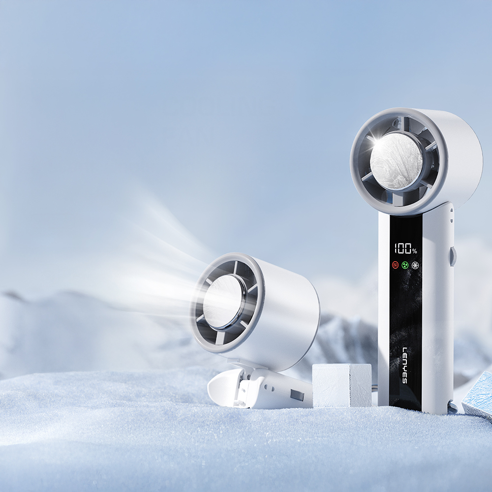 Lenyes LHF16 Portable Cooler Hand Fan with Digital LED Display and Ice Compressor - 5