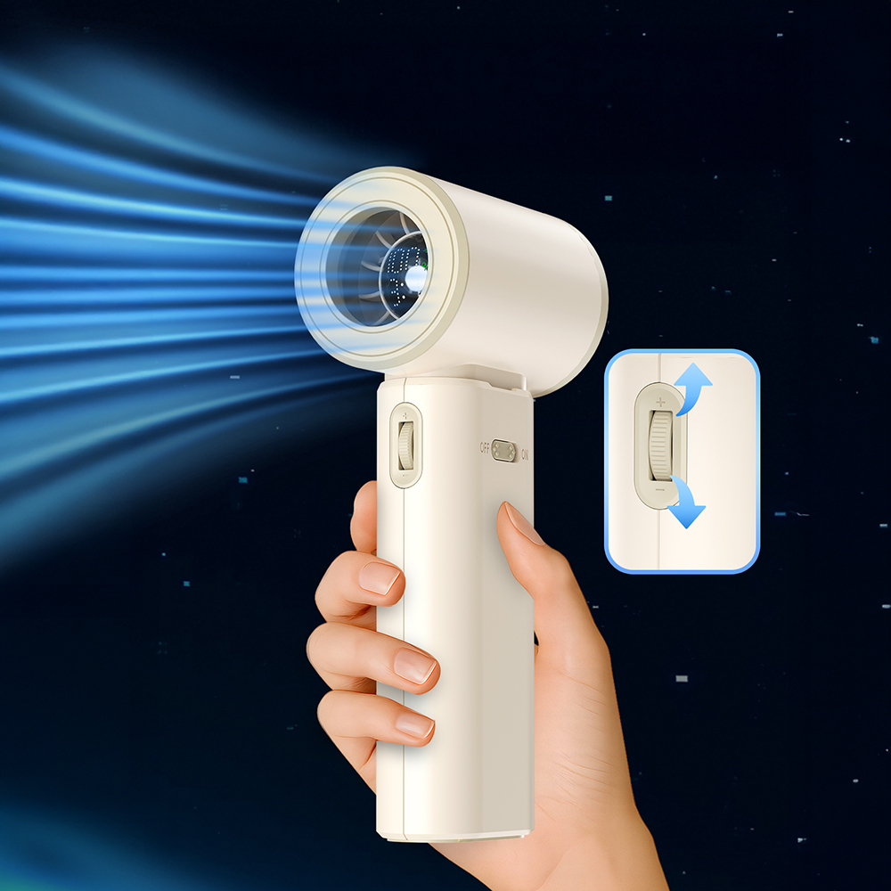 Lenyes LHF19 High Speed ​​Portable Cooling Hand Fan with Digital LED Display - 5