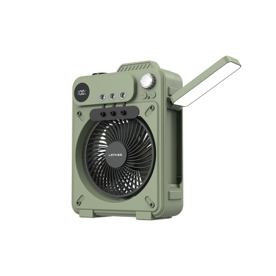 Lenyes LHF25 Outdoor Cooling Fan with Digital LED Display, Water Tank, and Night Light Dark Green