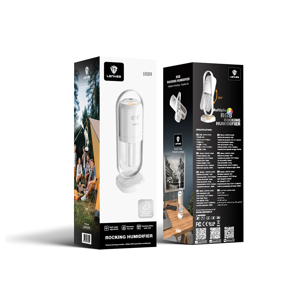 Lenyes LHU04 Hourglass Type 360 ​​Degree Rotatable RGB Atmosphere Light Silent Air Humidifier - 9