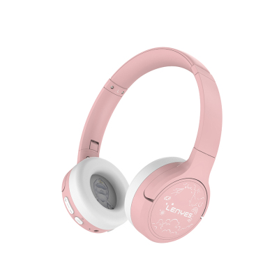 ​Lenyes LKH31 Adjustable Children's Headphones On-Ear Wired and Bluetooth v5.4 Pink