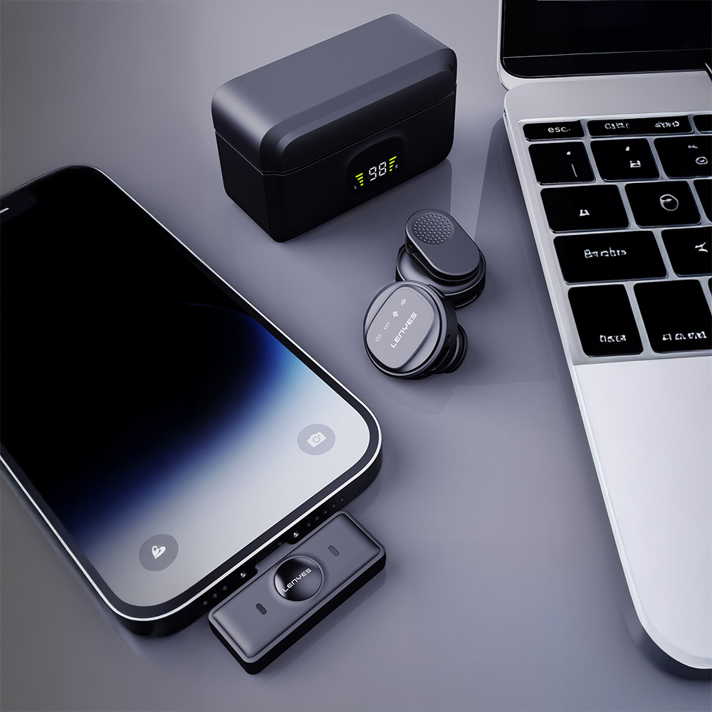 Lenyes LM204-TC Wireless Lavalier Microphone with Type-C Charging Port and Intelligent Noise Cancellation - 7