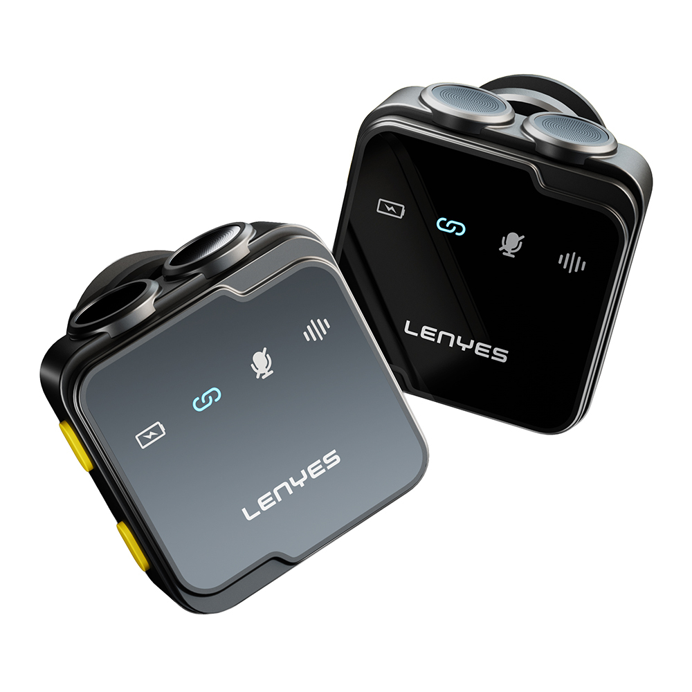 Lenyes LM205 2in1 Type-C Şarj Portlu Yapay Zeka Gürültü Engelleyicili Type-C ve Lightning Bağlantılı Kablosuz Yaka Mikrofonu - 4