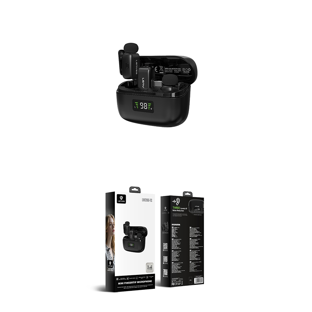 Lenyes LM206 Wireless Lavalier Microphone with LED Indicator and Type-C Port - 9