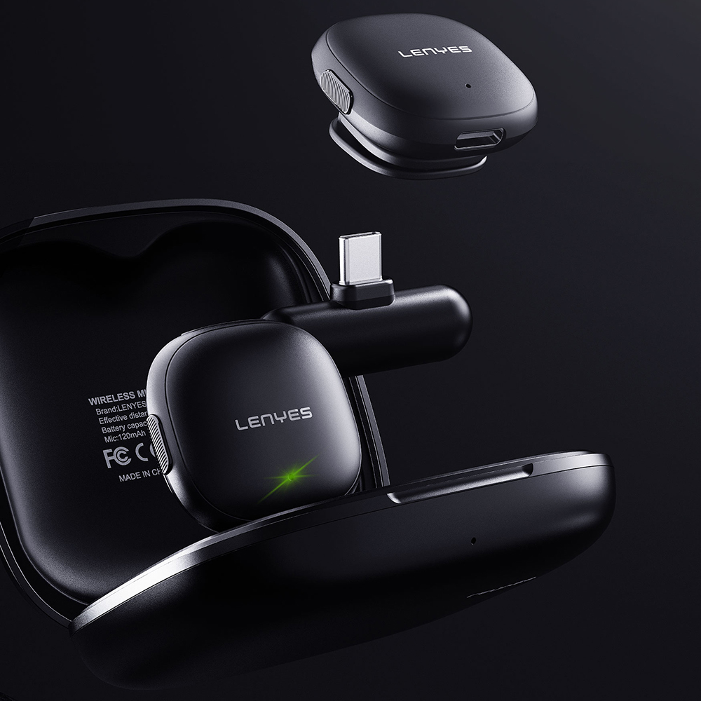 Lenyes LM210 Type-C Portlu Yapay Zeka Gürültü Önleyici Özellikli Kablosuz Yaka Mikrofonu - 4