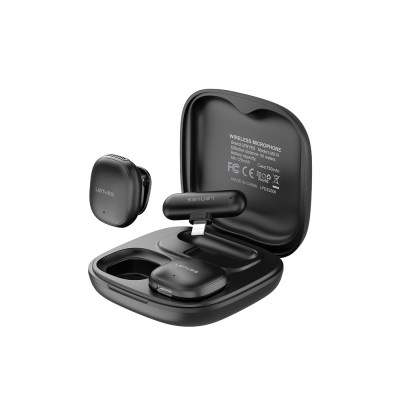 Lenyes LM210 Wireless Lavalier Microphone with Artificial Intelligence Noise Cancellation and Lightning Port Black