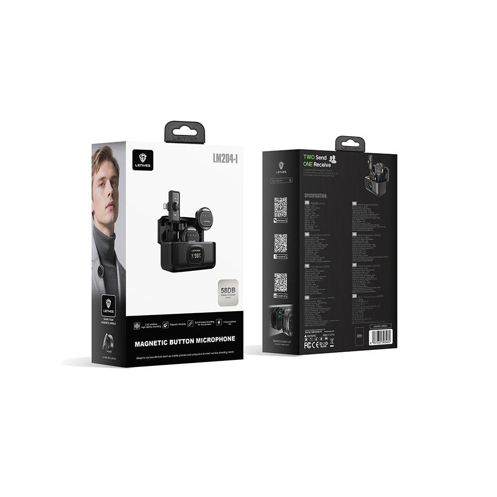 Lenyes LM210 Wireless Lavalier Microphone with Artificial Intelligence Noise Cancellation and Type-C Port - 4