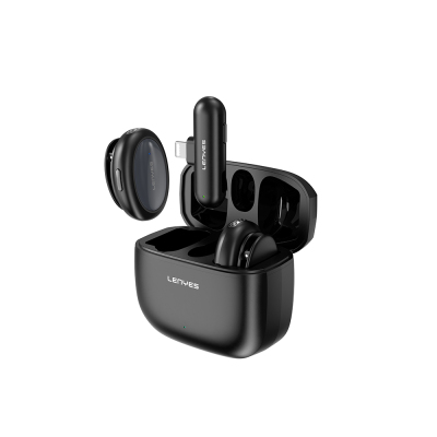 Lenyes LM211-L Artificial Intelligence-Enabled Wireless Lavalier Microphone with Lightning Port Black