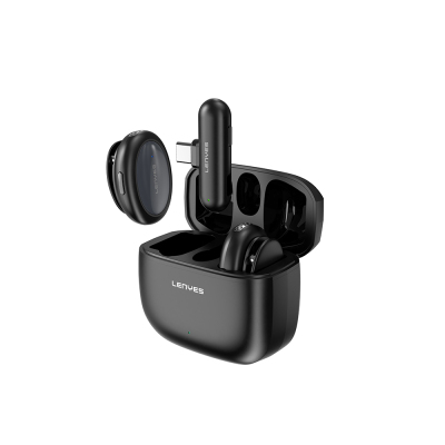 Lenyes LM211-TC Artificial Intelligence-Enabled Wireless Lavalier Microphone with Type-C Port Black