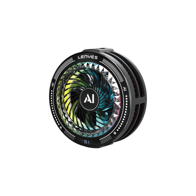 Lenyes LPC205 Smart Temperature Controlled Adaptive AI Mode RGB Illuminated Aluminum Phone Cooling Fan Black
