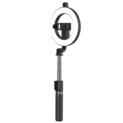 Lenyes LPH102 Multifunctional Ring Light Selfie Stick with Remote Control Black