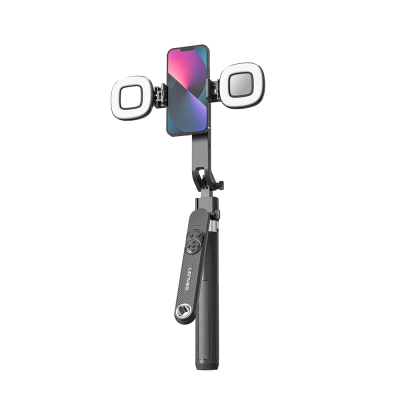 Lenyes LPH108 Live Broadcast Fill Light Remote Control 360 Degree Rotatable Selfie Stick and Tripod Black
