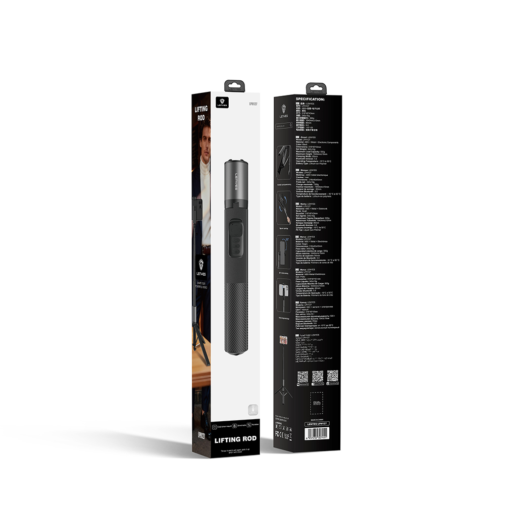Lenyes LPH127 360 Rotating Bluetooth Remote Tripod and Selfie Stick - 8