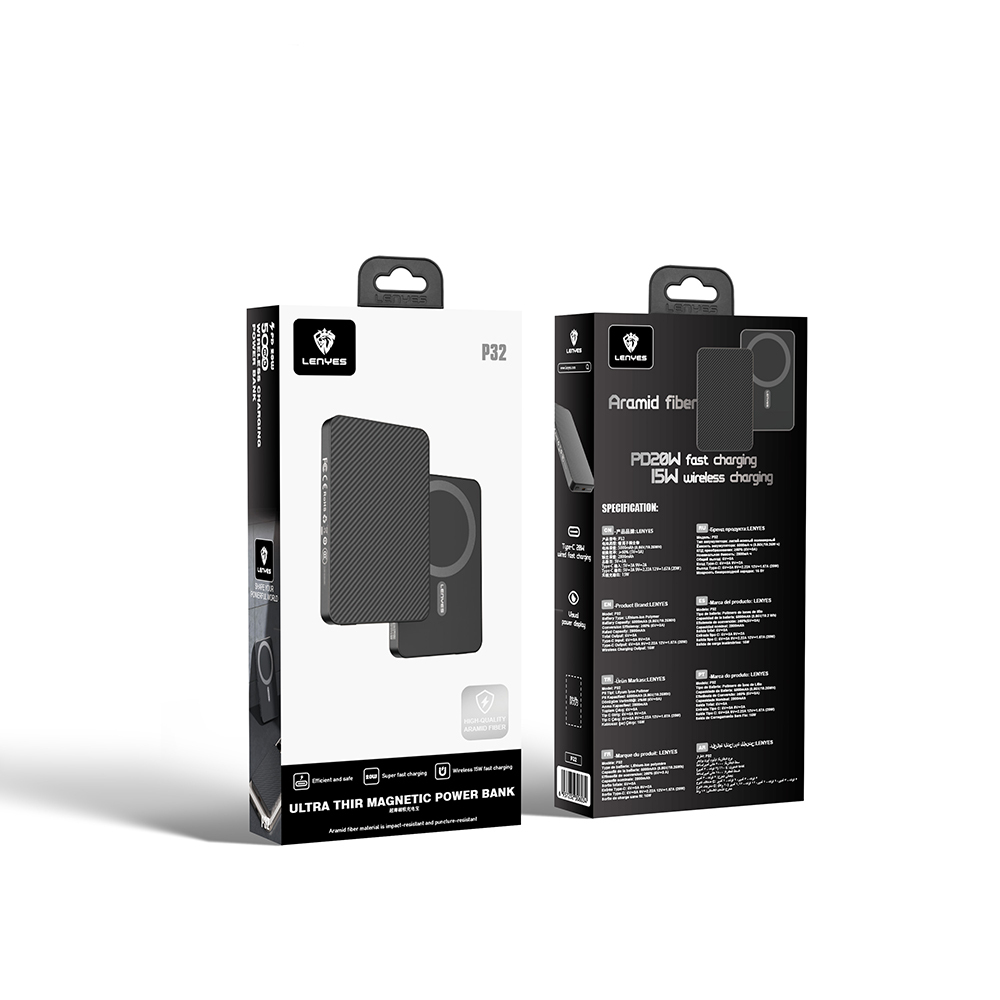 Lenyes P32 M-safe Şarj Özellikli Aramid Fiber Powerbank 15W 5000mAh - 6