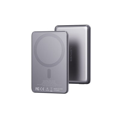 Lenyes PW0015D Ultra Slim LED Display Wireless Powerbank 15W 5000mAh Grey