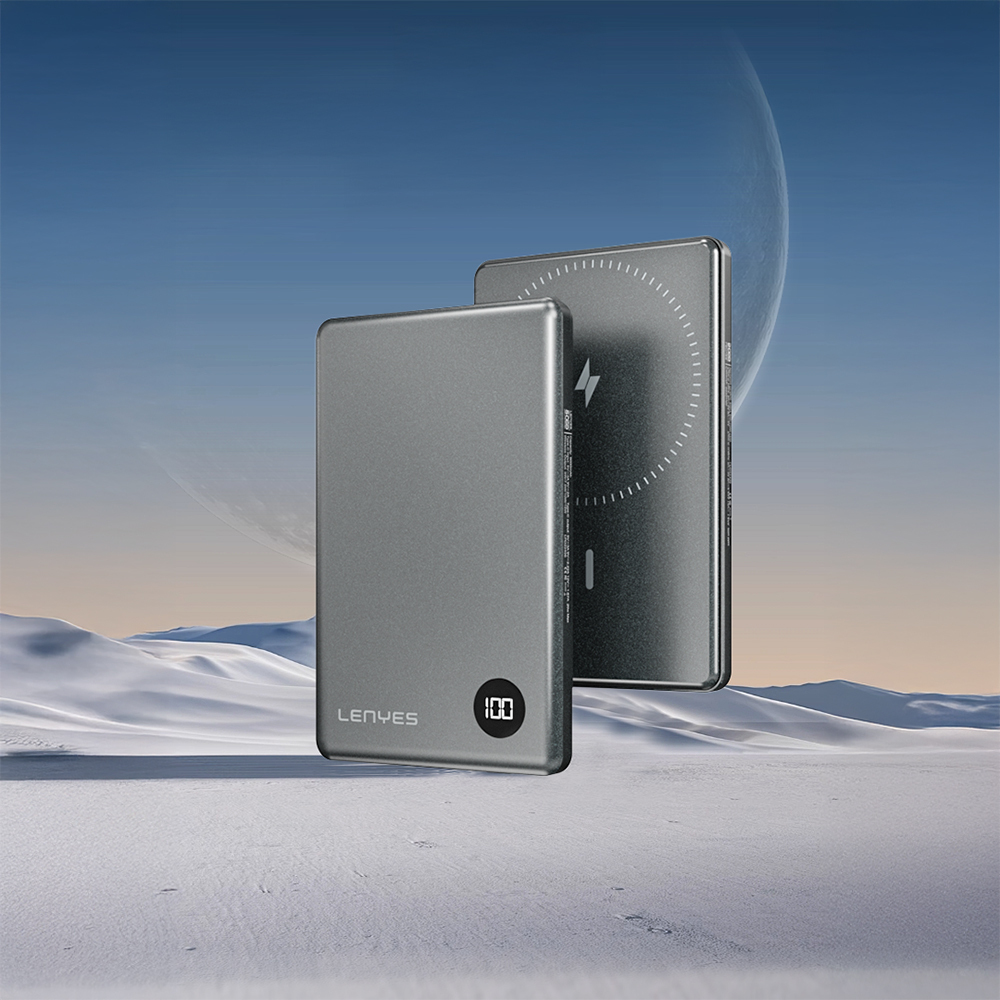 Lenyes PW037D Ultra İnce Dijital LED Ekranlı Wireless Powerbank 5000mAh - 4