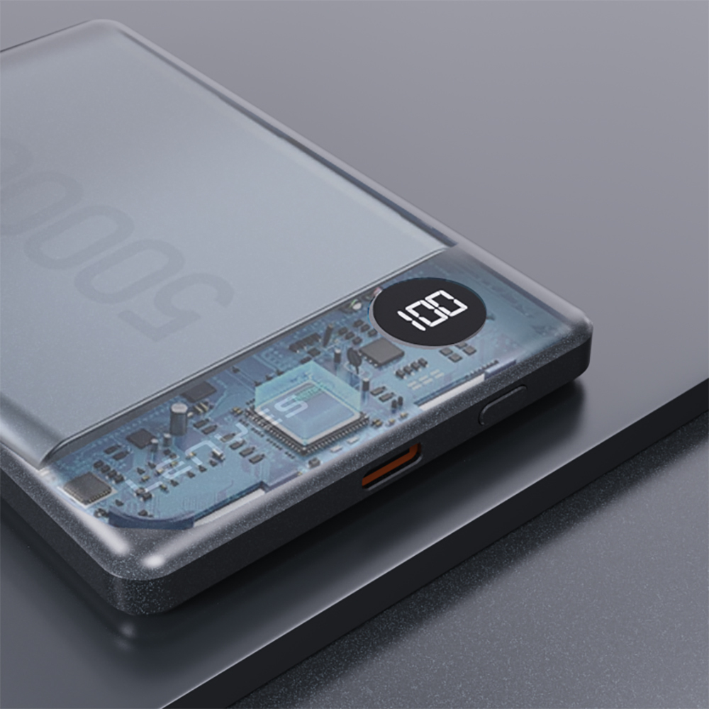 Lenyes PW037D Ultra İnce Dijital LED Ekranlı Wireless Powerbank 5000mAh - 5