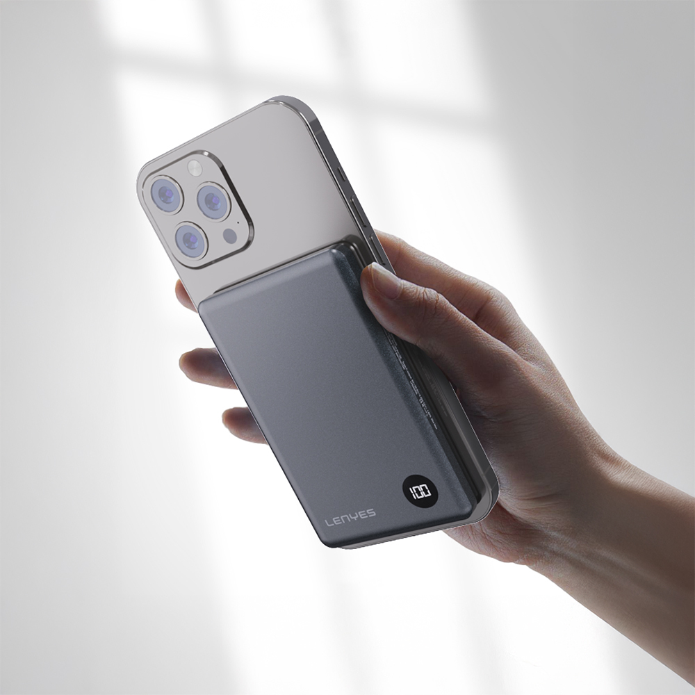 Lenyes PW037D Ultra İnce Dijital LED Ekranlı Wireless Powerbank 5000mAh - 6