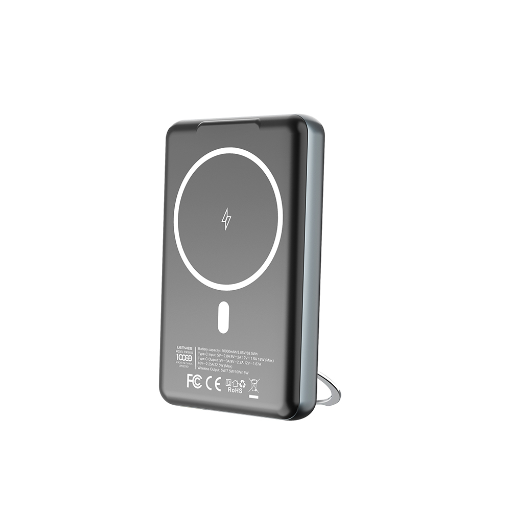 Lenyes PW1001D PD 22.5W Hızlı Şarj Özellikli Standlı Wireless Powerbank 15W 10000mAh - 1