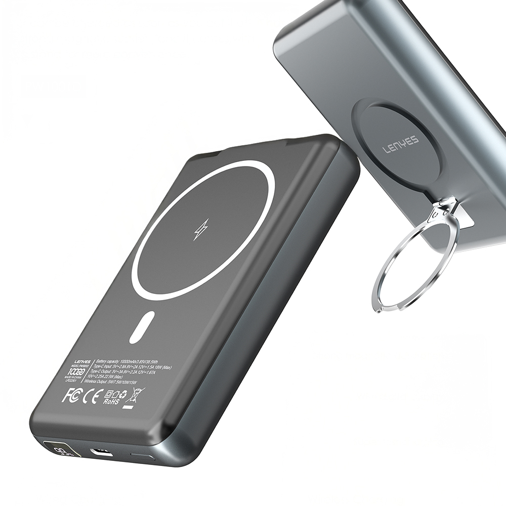 Lenyes PW1001D PD 22.5W Hızlı Şarj Özellikli Standlı Wireless Powerbank 15W 10000mAh - 3
