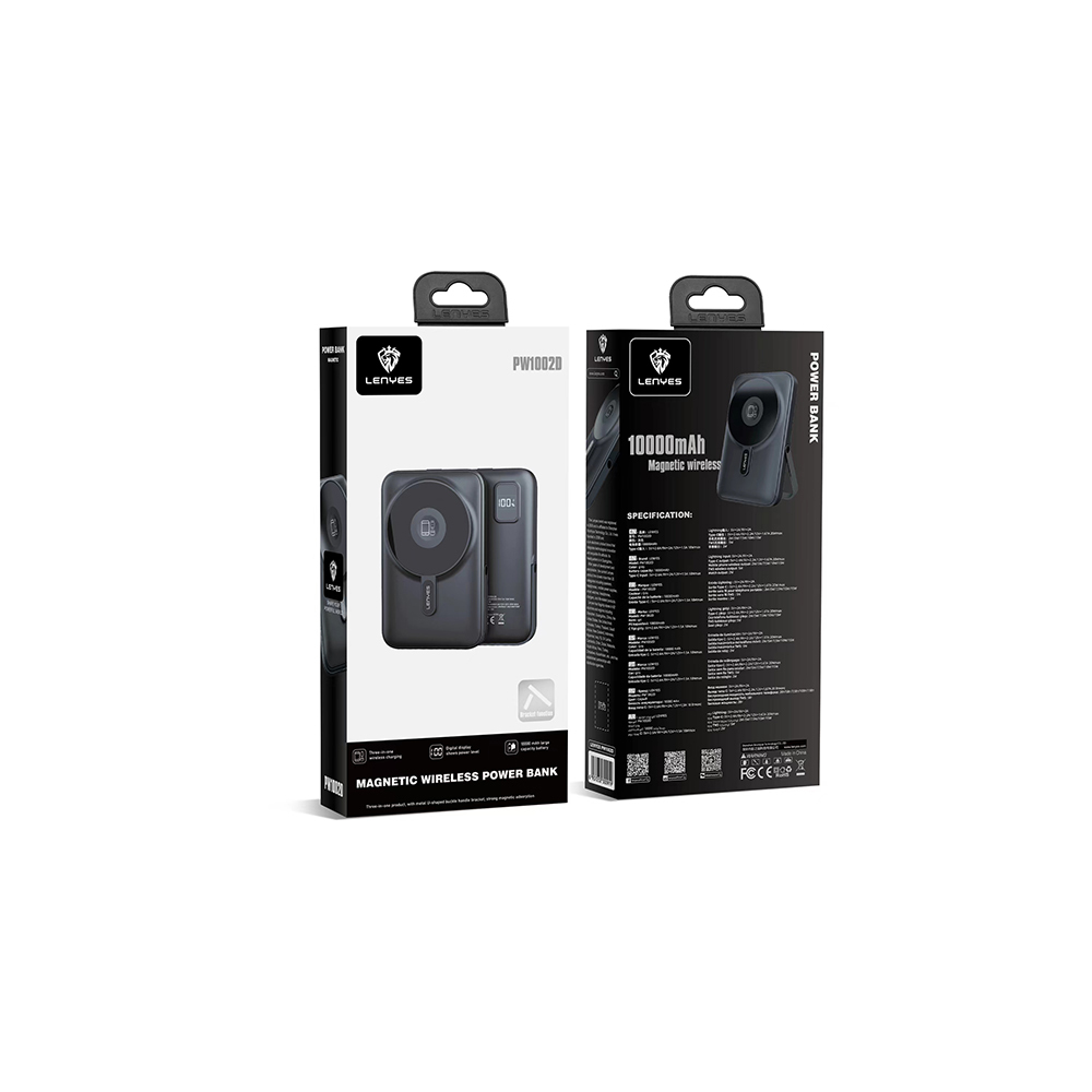 Lenyes PW1002D 20W Dijital LED Ekranlı Standlı Wireless Powerbank 15W 10000mAh - 3