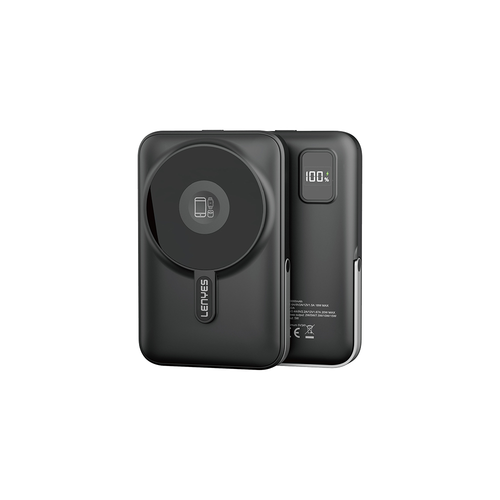 Lenyes PW1002D 20W Dijital LED Ekranlı Standlı Wireless Powerbank 15W 10000mAh - 2